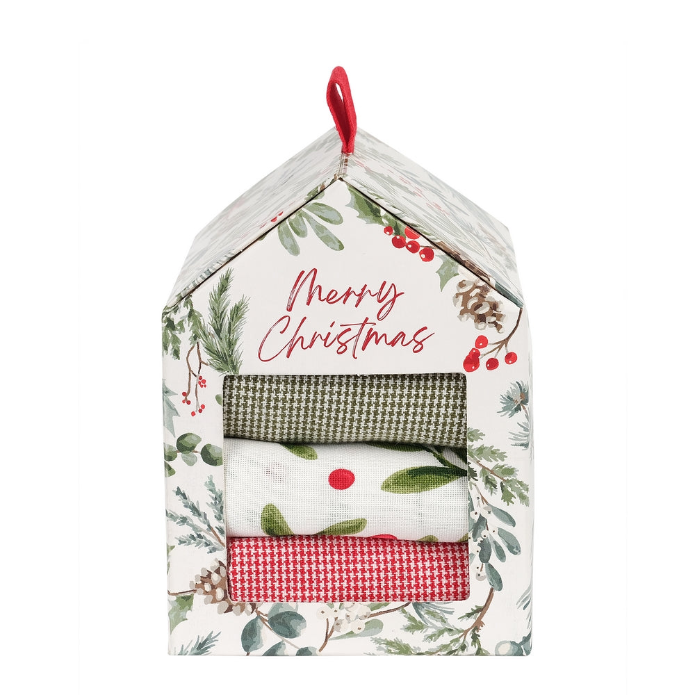 Jingle Gift Set of 3 Tea Towel Multi