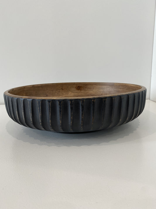 Serengeti engraved large black bowl