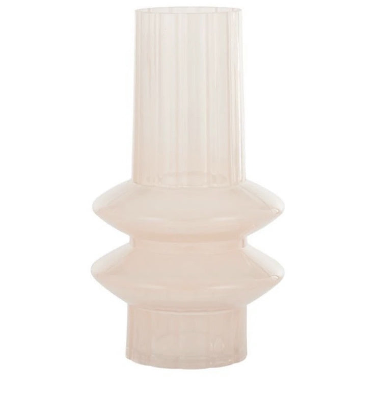 Leyre Glass Vase 16.5x30cm Milky peach