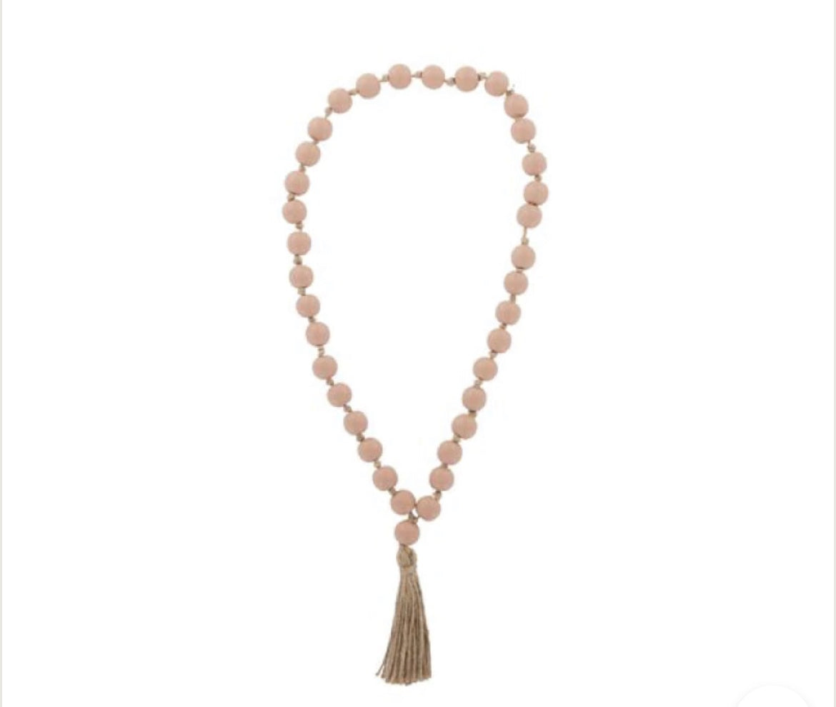 Saffron wooden hanging beads Coral