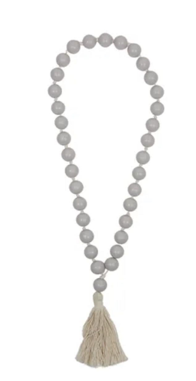 Saffron wooden hanging beads Mist