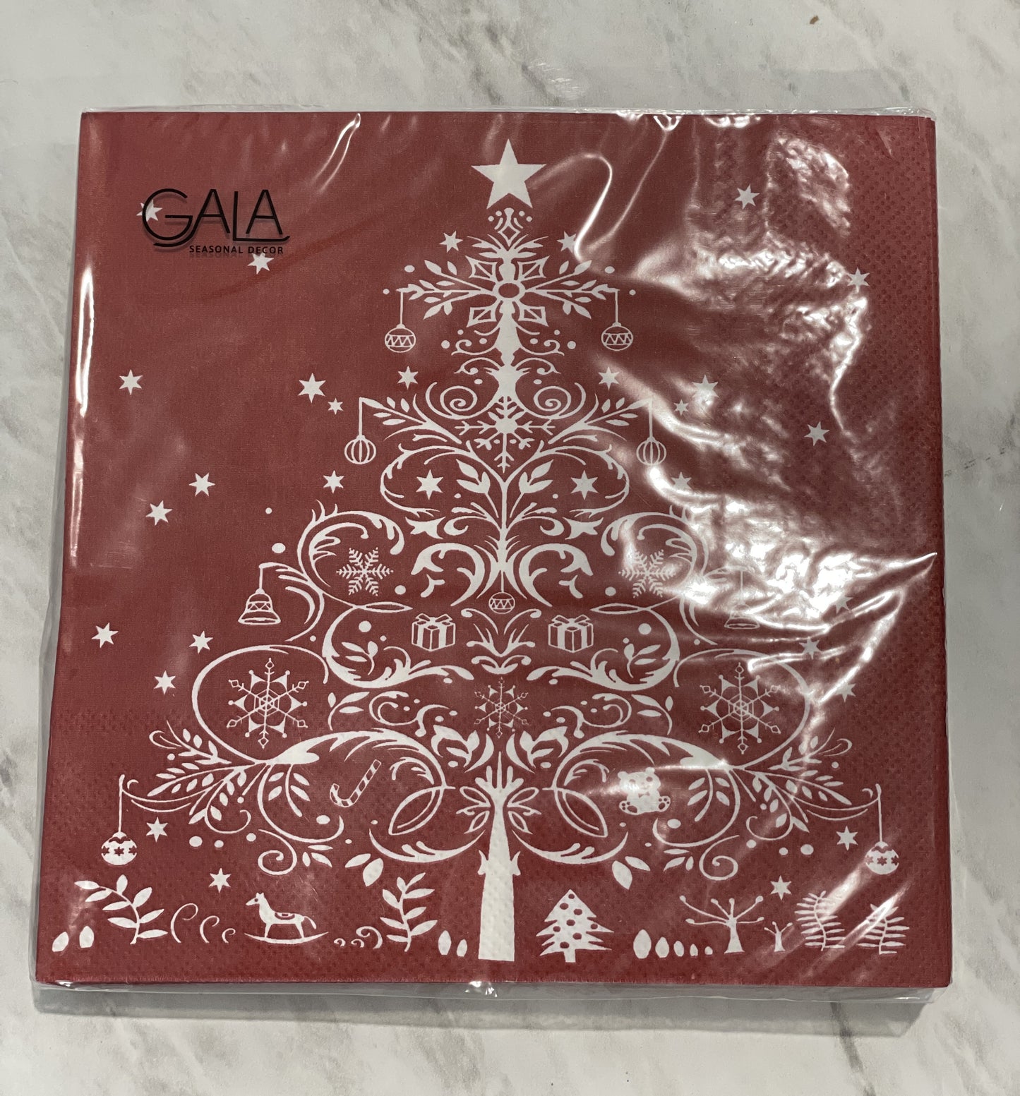 Xmas Tree 3Ply Napkin Red