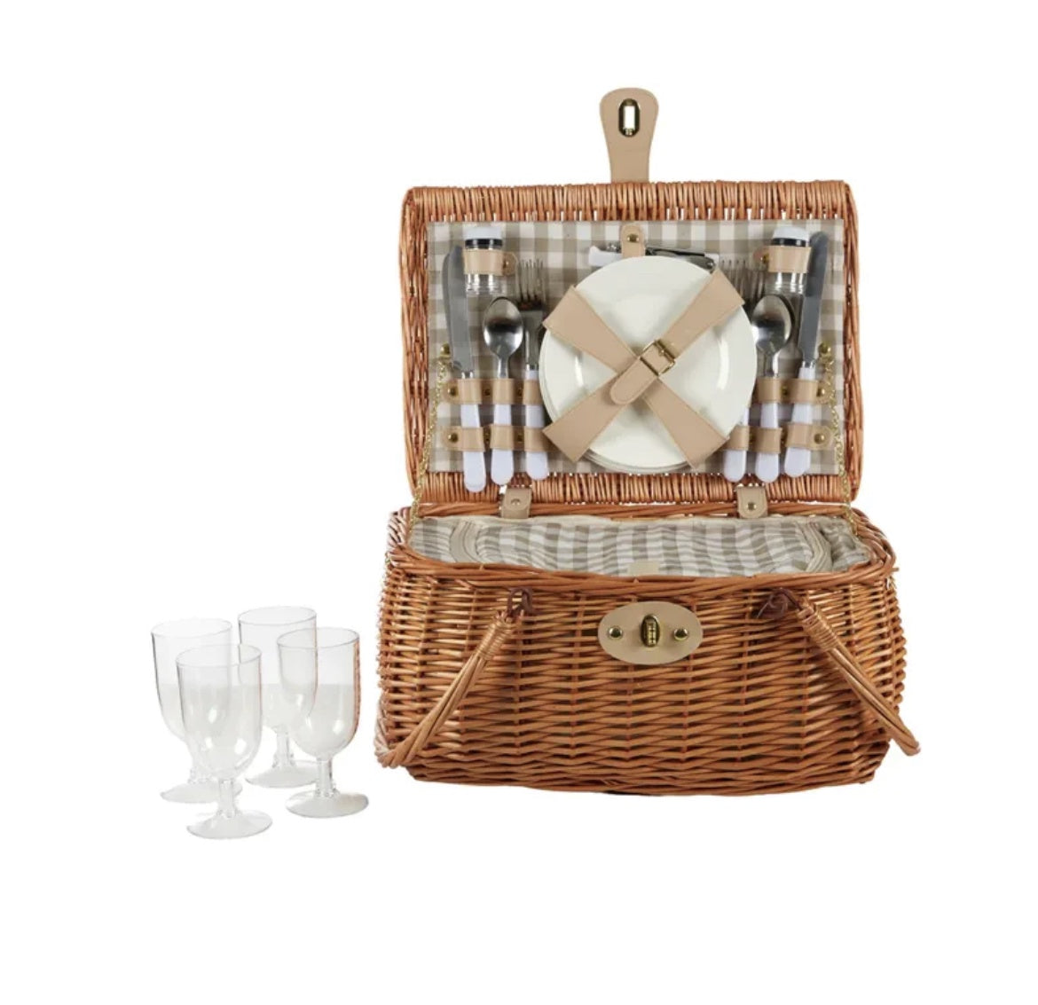 Posey 4 People Willow Picnic Basket set