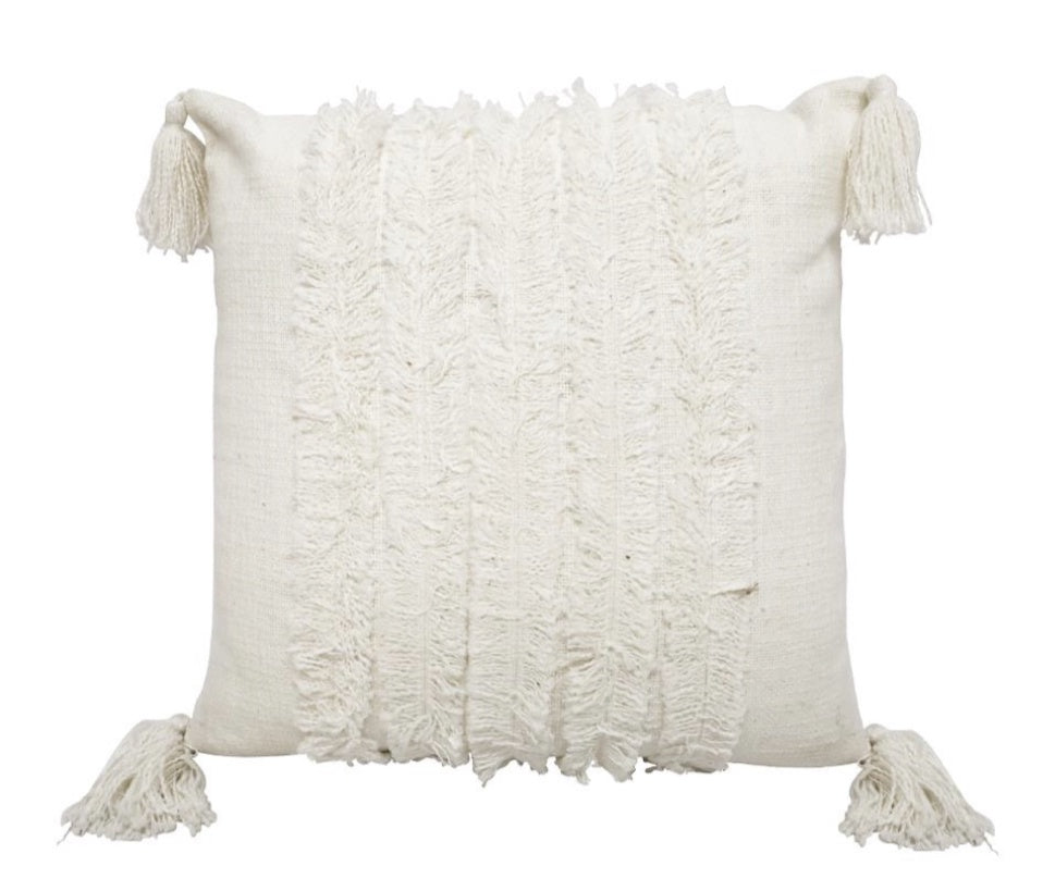 Ayana Ebroidered Cushion White Square