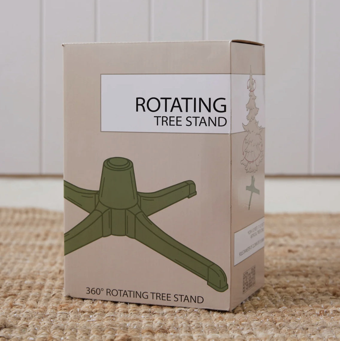 Rotating base for pre-lit christmas tree