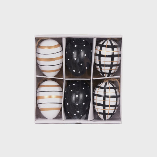 Exquisite Set/6 Striped Hanging Eggs