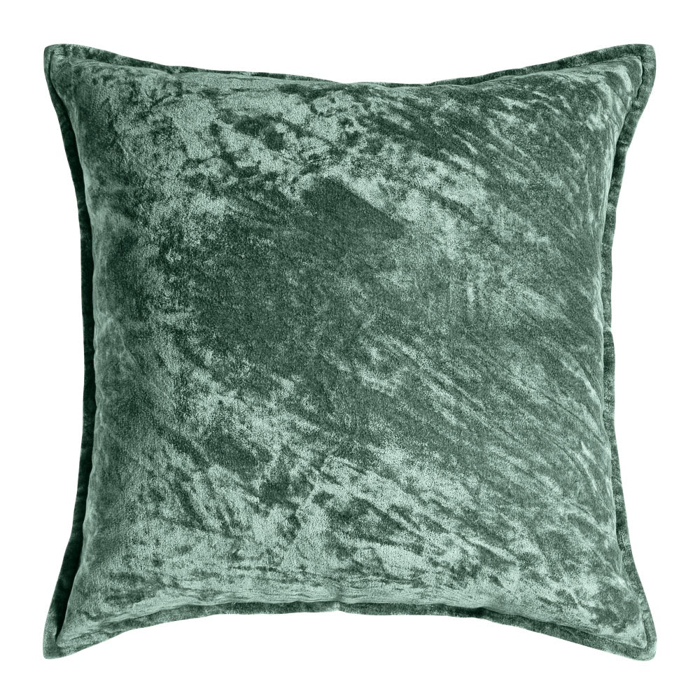 veronica cotten velvet cushion evergreen