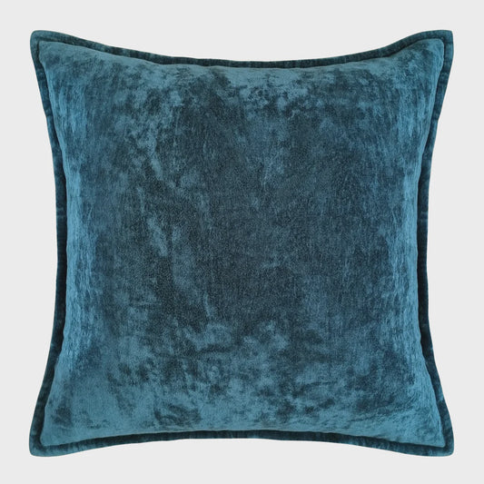 veronica cotten velvet cushion steel blue