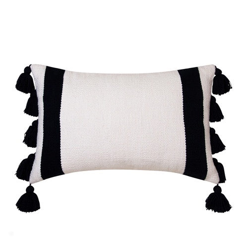 casey cushion ivory & black