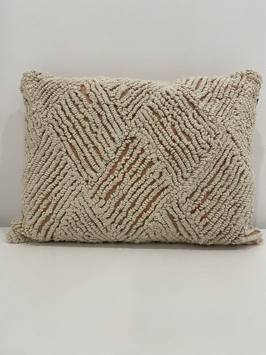 Jervis Embroidered blush cushion