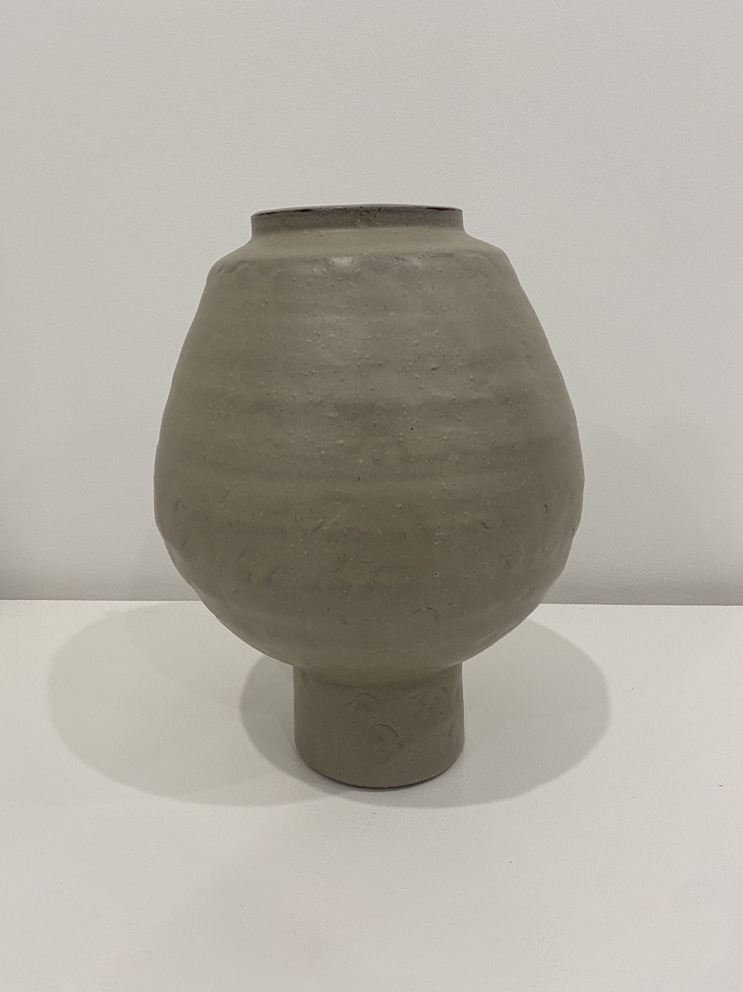 Goddess Ceramic Footed Vase Grey