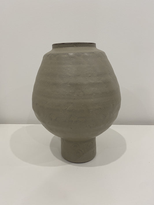 Goddess Ceramic Footed Vase Grey