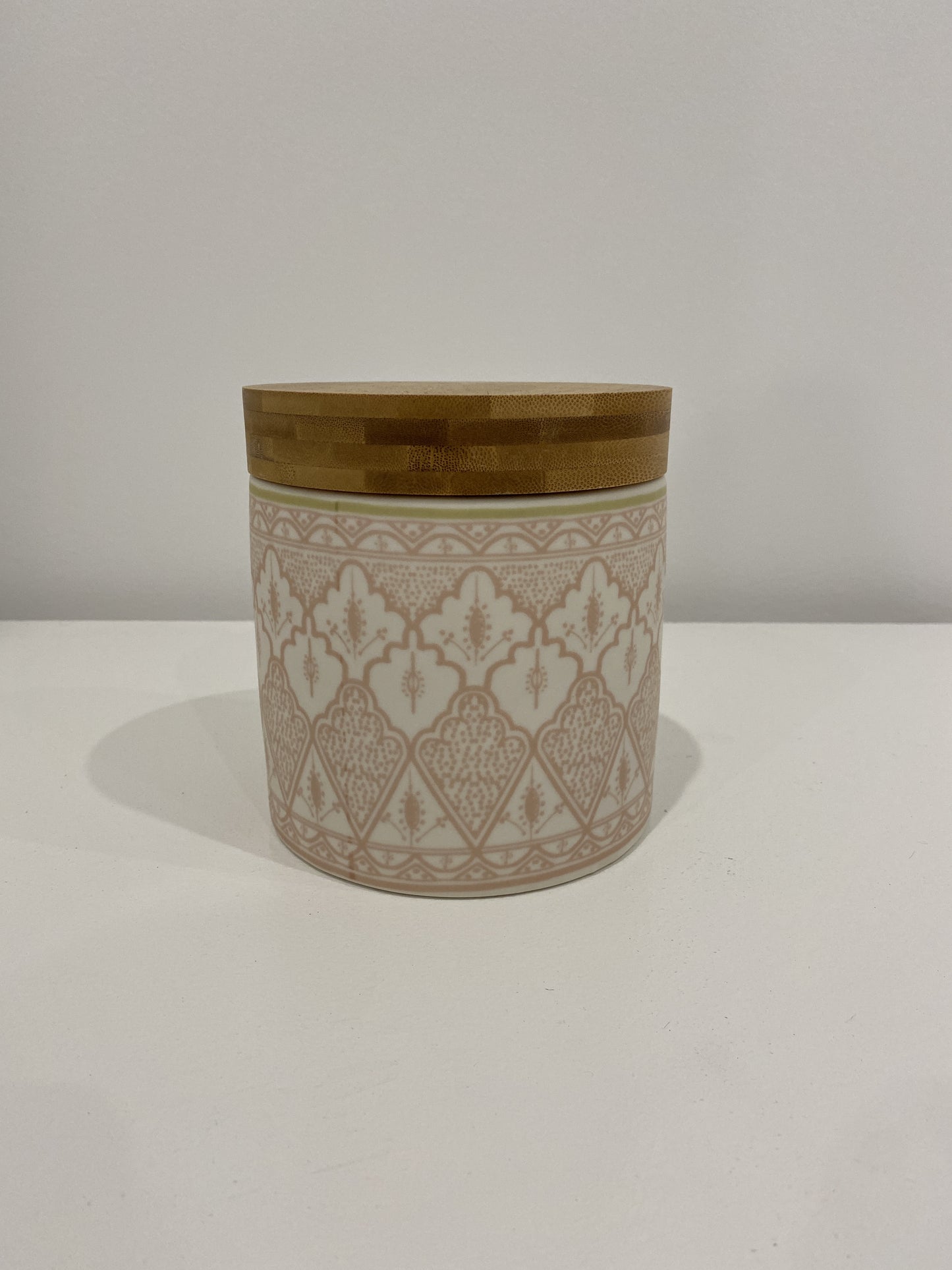 Aleah Ceramic /Wood cannister pink