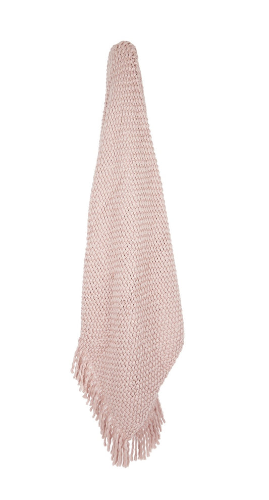 Corrine Wool Blend throw Pink