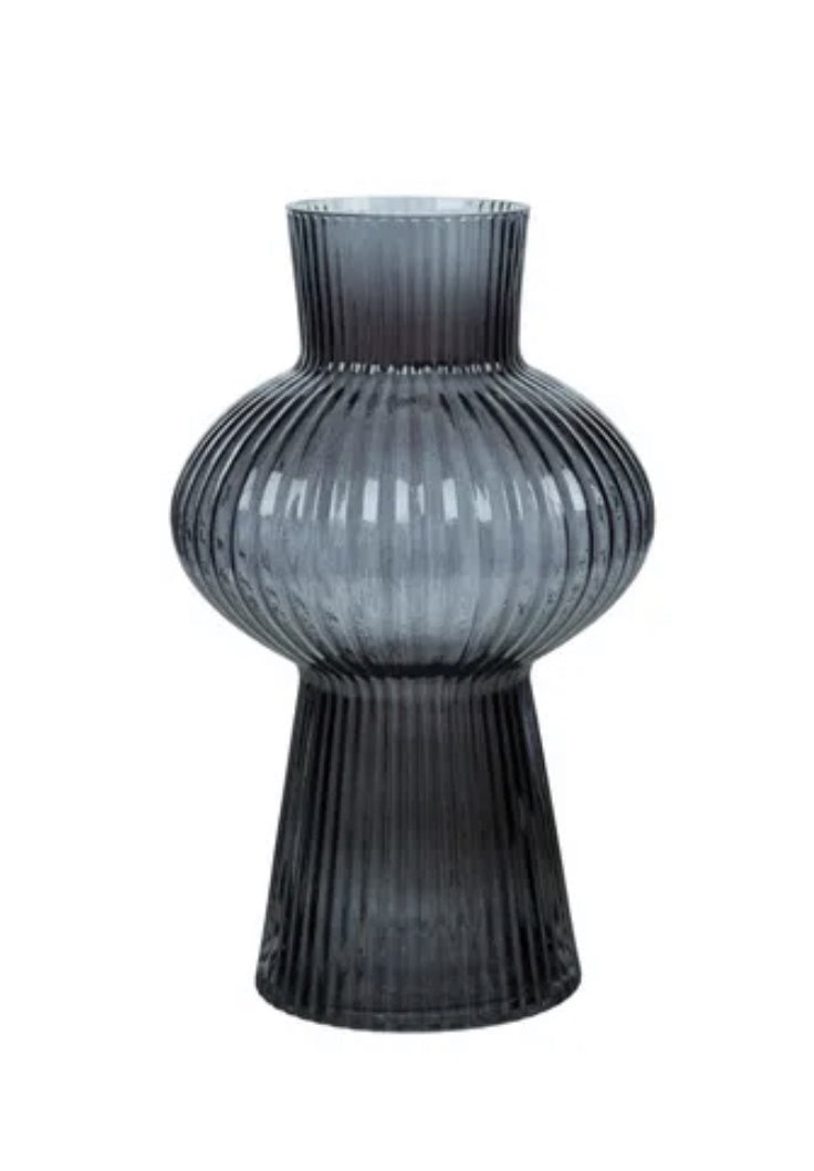Dapple Glass Vase Charcoal