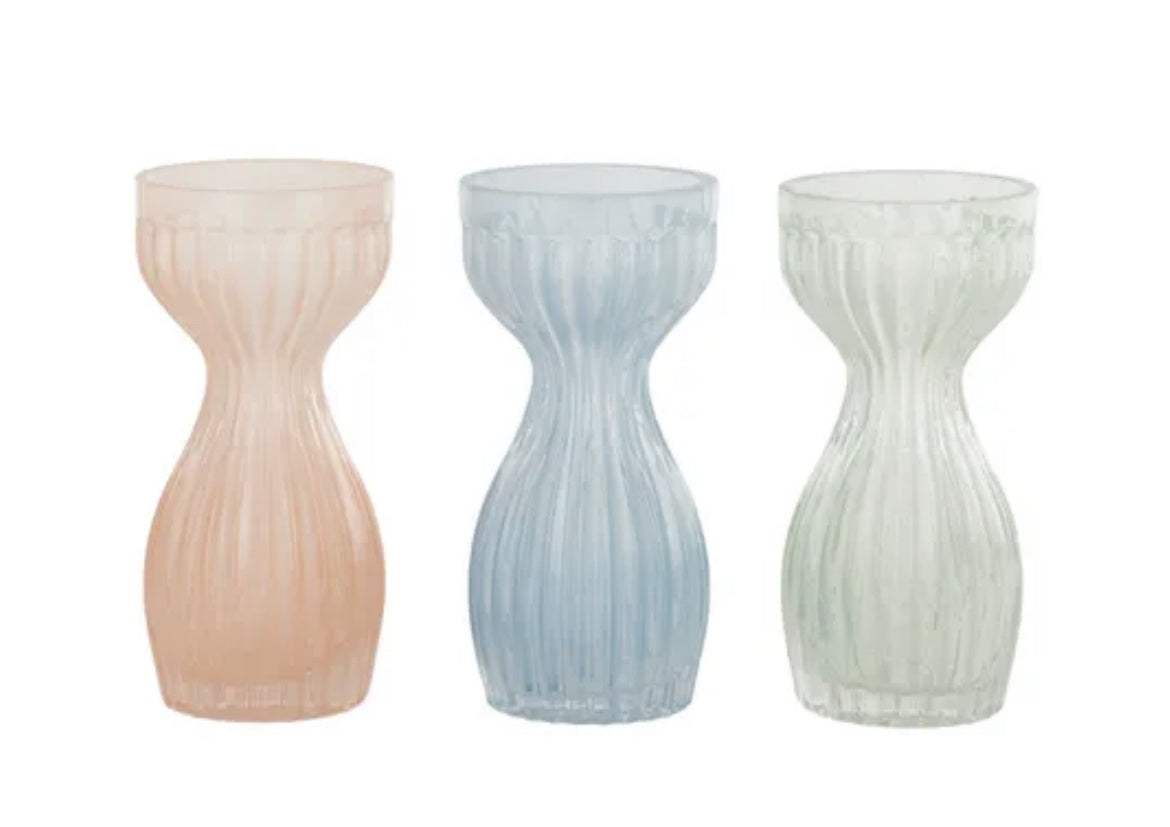 Krissy Glass Vase Light Blue or Peach