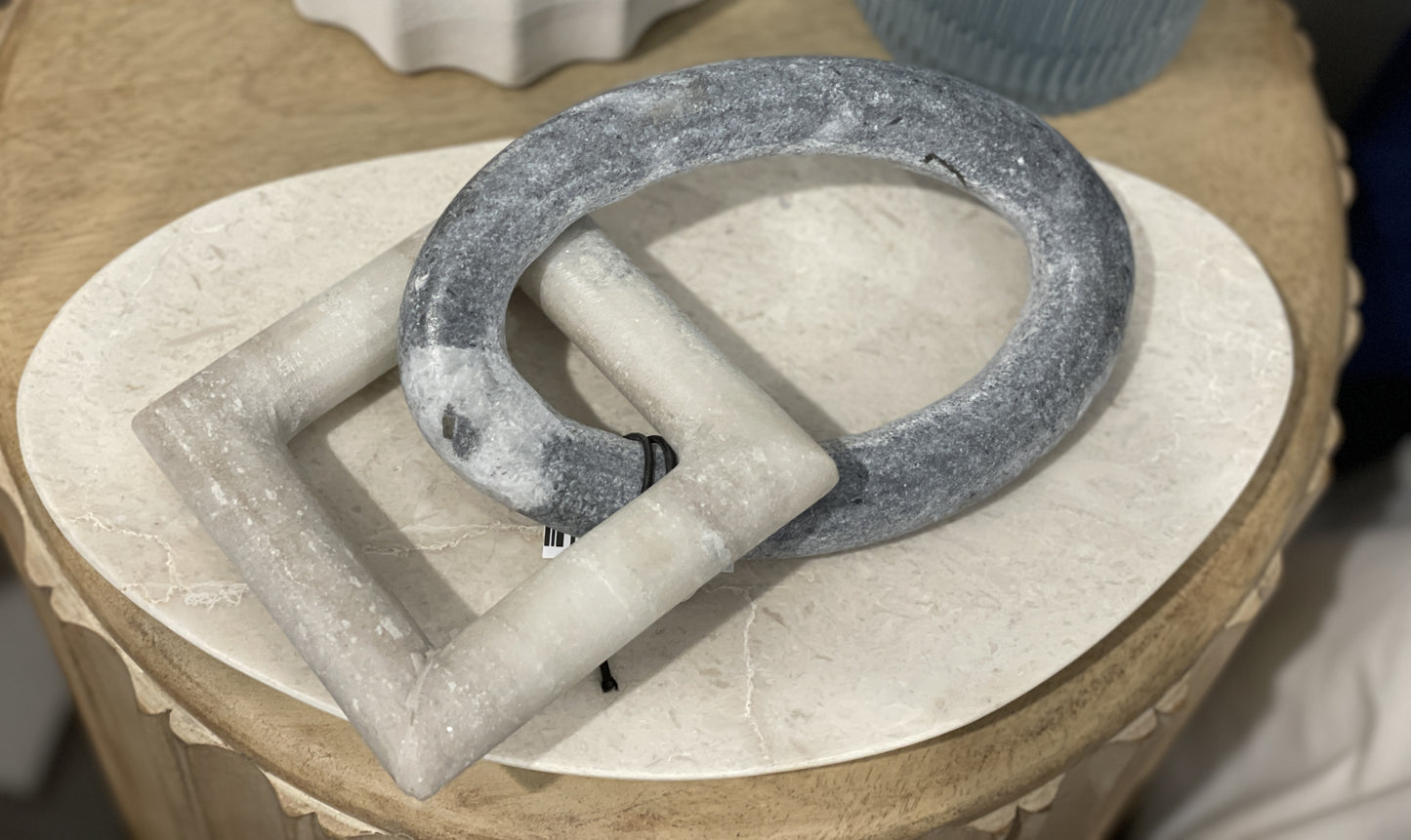 Linked Marble Sculp Beige/ Grey