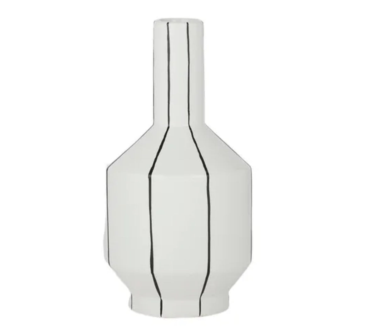 Mono Ceramic Vase  Black/ white Large