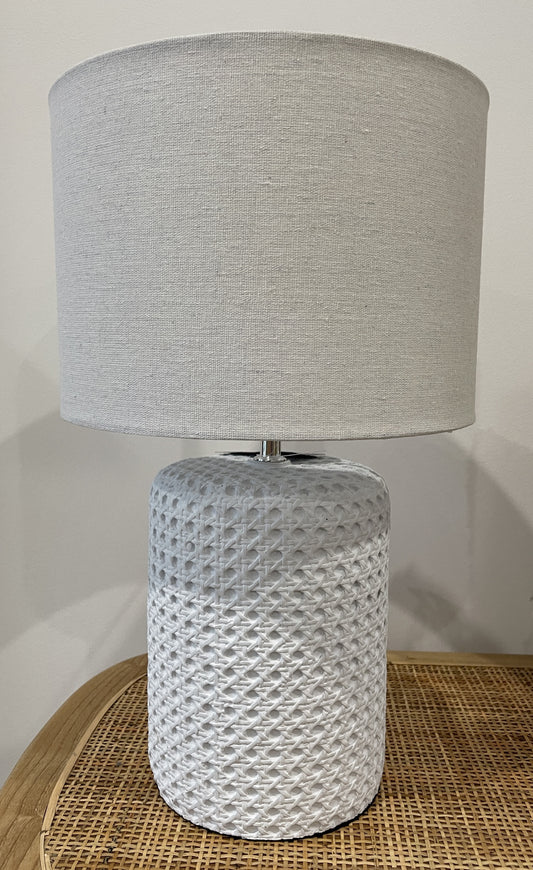 Retro Cane Look Lamp white