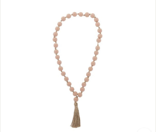 Saffron wooden hanging beads Coral