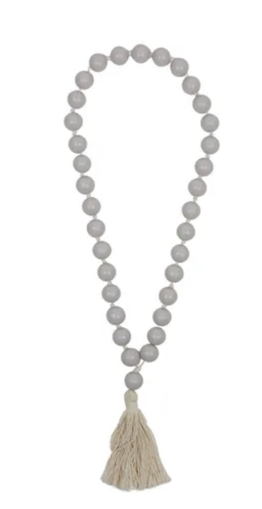 Saffron wooden hanging beads Mist