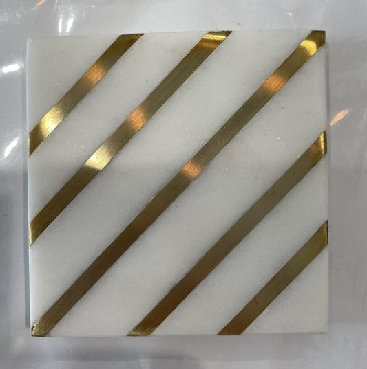 Striped marble coasters 4 coasters