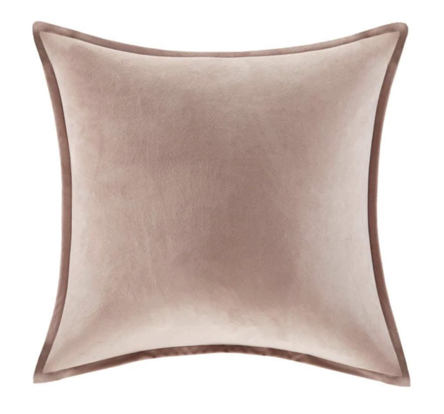 Luna Velvet and Linen Cushion Square Dusty Pink
