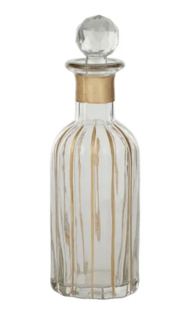 Kypha Glass Bottle with stopper Gold Large
