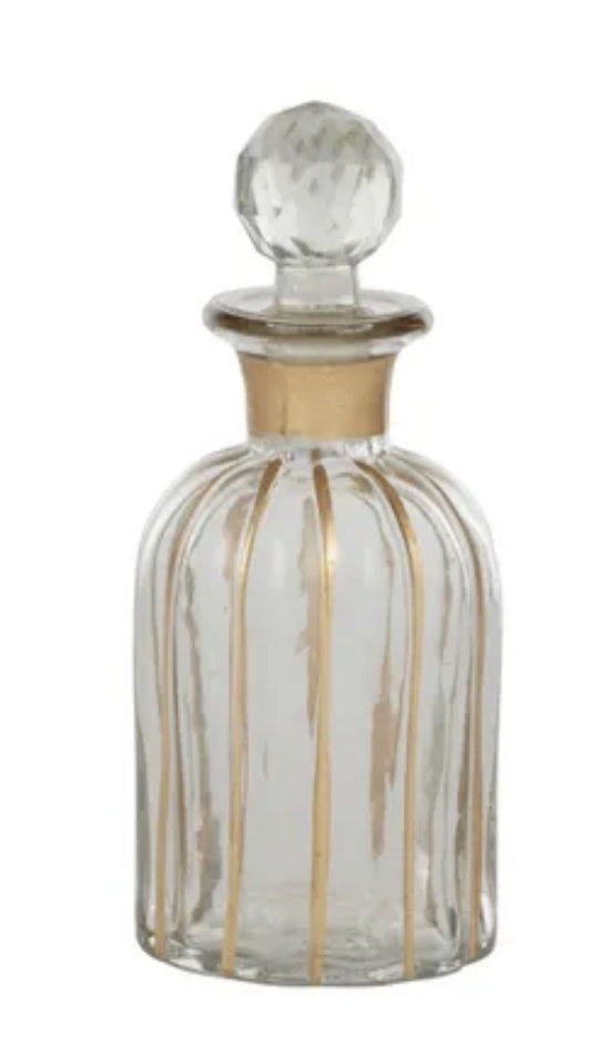 Kypha Glass Bottle with stopper Gold Small