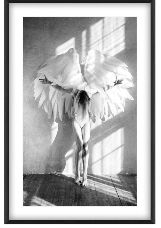 Angel Wings Print in Glass