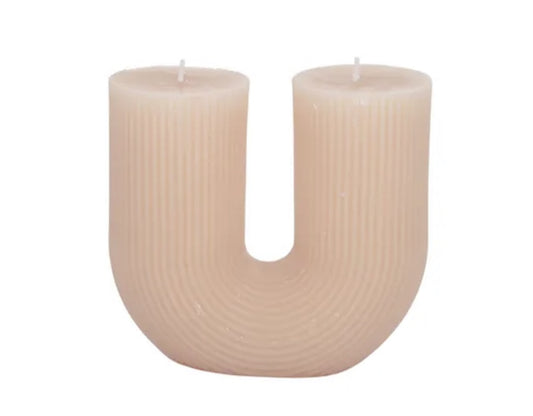 U shaped Ribbed Candle