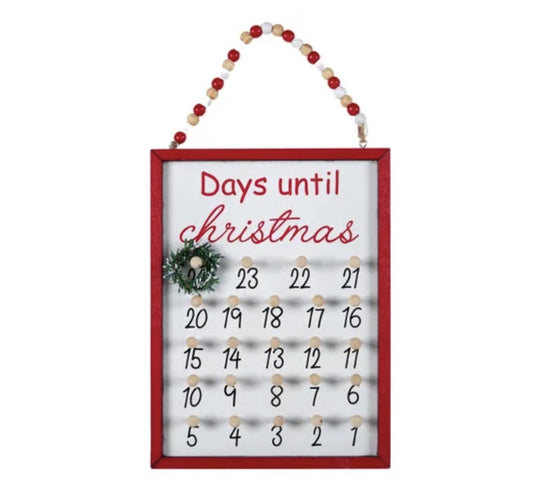 Advent Calendar red and white Beads