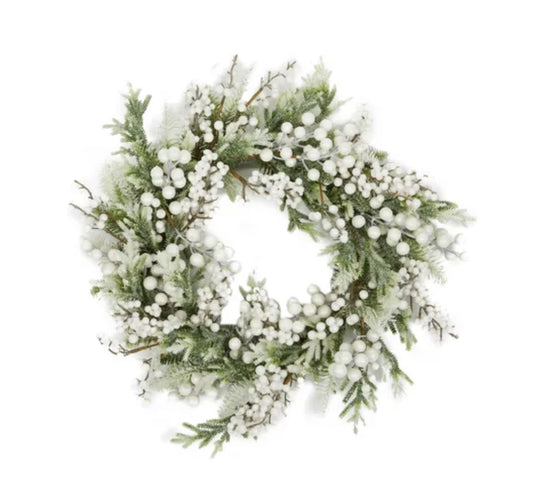 Wreath with pearl and snow