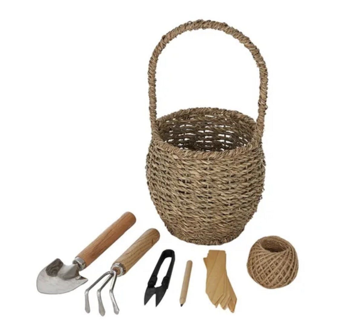 Peggy Garden Tools with Basket 7-piece set