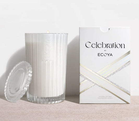 ECOYA White Warm & Musk Vanilla Celebration Candle