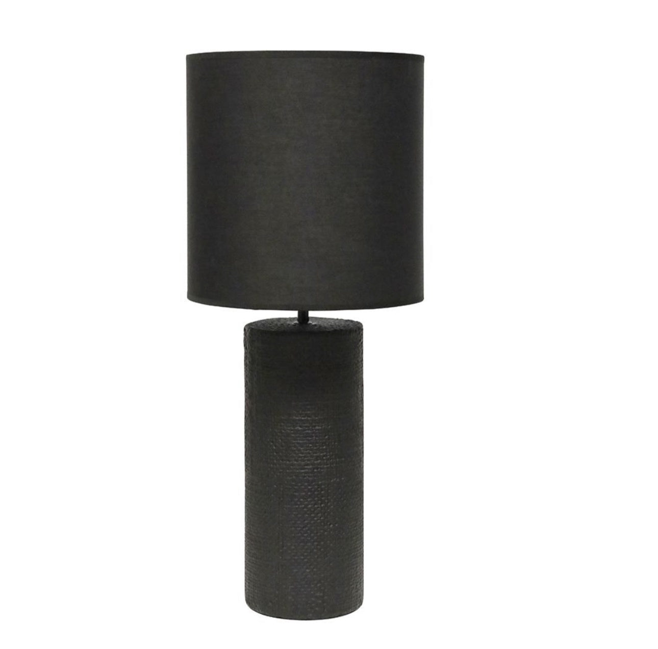 Hessian Cylinder Lamp Black 70cm