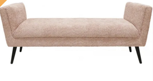 Emmet bench seat dusty pink Boucle