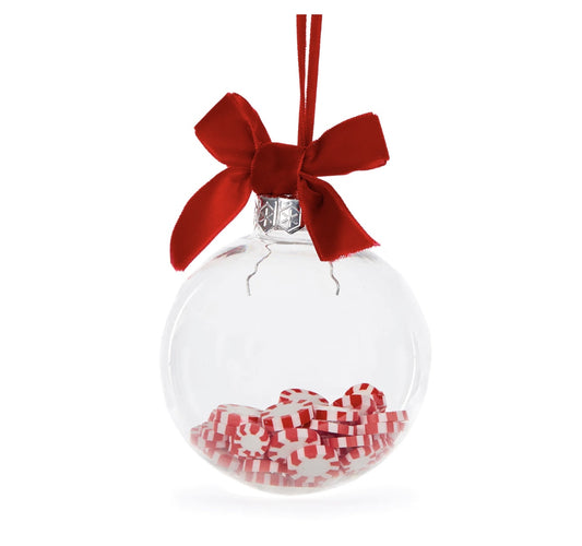 Peppermint filled Bauble hanging