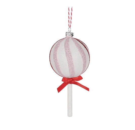 Red and White Swirl Lollipop Hanging